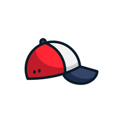 Baseball cap filled outline icons. Vector illustration. Editable stroke. Isolated icon suitable for web, infographics, interface and apps.
