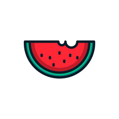 Watermelon filled outline icons. Vector illustration. Editable stroke. Isolated icon suitable for web, infographics, interface and apps.