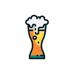 Beer filled outline icons. Vector illustration. Editable stroke. Isolated icon suitable for web, infographics, interface and apps.