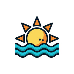 Sun, sunset, sunrise filled outline icons. Vector illustration. Editable stroke. Isolated icon suitable for web, infographics, interface and apps.