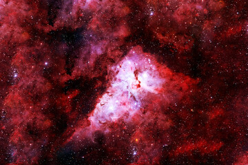 Red galaxy with stars. Elements of this image were furnished by NASA.