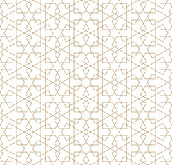 Seamless arabic geometric ornament in brown color.Thin lines.