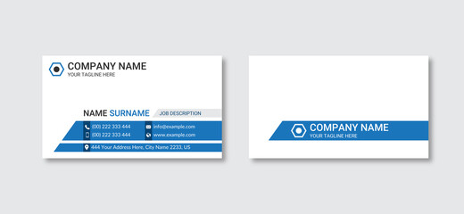 Minimalist Business card template cyan background design