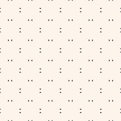 Vector minimalist seamless pattern. Subtle geometric background with tiny triangles. Simple black and white abstract minimal texture with small shapes. Modern monochrome design for decor, wallpaper