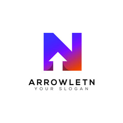 Arrow Letter N logo vector