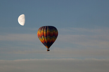 Hot air balloon floating in the sky