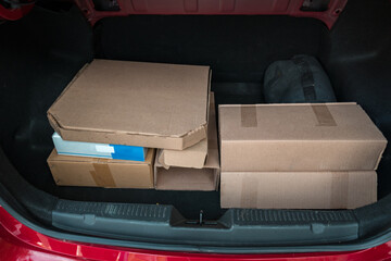 cargo box in the car boot
