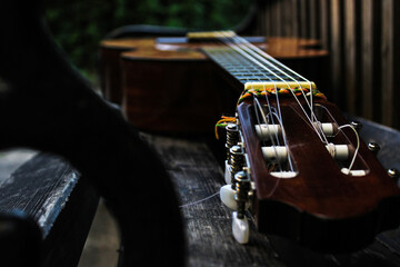 an acoustic guitar