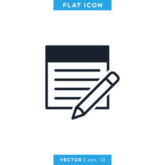Sticky Note, Notepad Icon Vector Logo Design Template