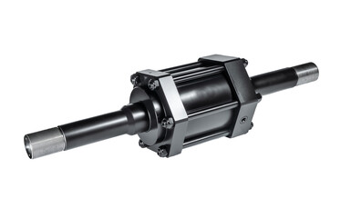 Black hydraulic cylinder pump on white background isolated