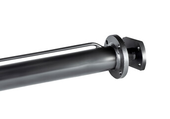 Black hydraulic cylinder pump on white background isolated