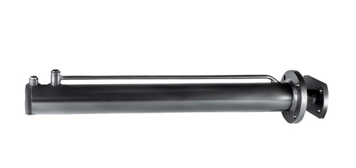 Black hydraulic cylinder pump on white background isolated