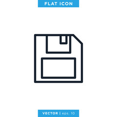 Save Icon Vector Logo Design Template. Diskette Icon.