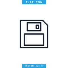 Save Icon Vector Logo Design Template. Diskette Icon.