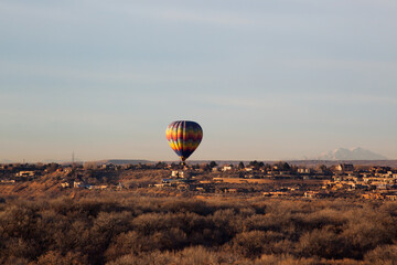 Hot air balloon floating in the sky