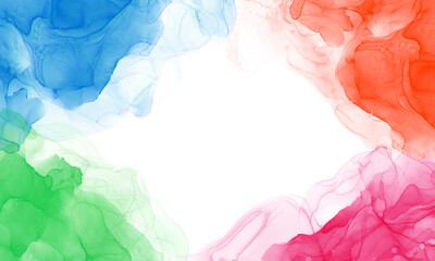 Alcohol ink with golden sparkles. 