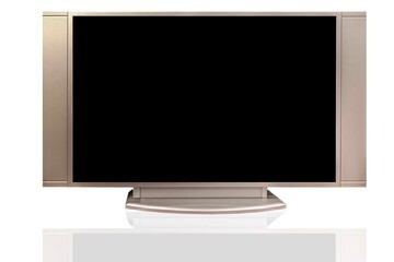 New flat screen TV isolated on a white background
