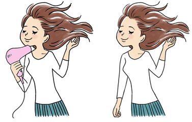 ヘアケアをする女性