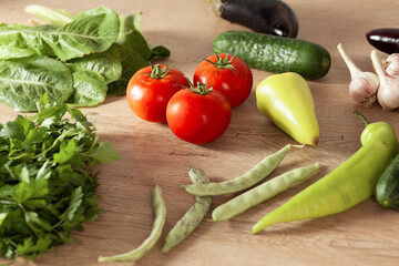 vegetables on the table