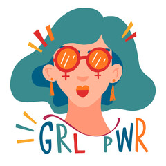 girl power illustration with a woman character