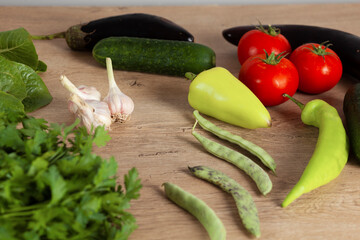 vegetables on the table