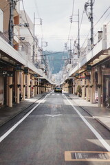 Fototapeta na wymiar Calle de un pueblo de Tokyo