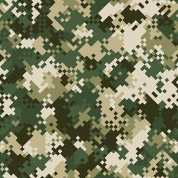Seamless digital mountain pixel camo texture vector for army textile print