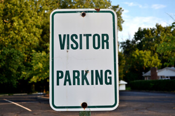 Visitor Parking - White Signage Outdoors