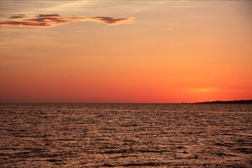 Peaceful sea and sky sunset.