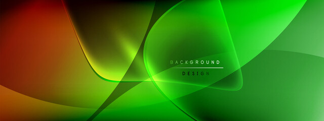 Vector abstract background - liquid bubble shapes on fluid gradient with shadows and light effects. Shiny design template for text