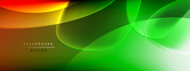 Vector abstract background - liquid bubble shapes on fluid gradient with shadows and light effects. Shiny design template for text