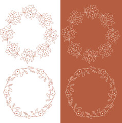 hand drawn vector floral frames