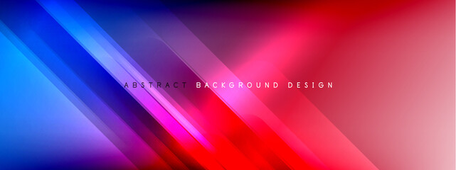 Obraz premium Motion concept neon shiny lines on liquid color gradients abstract backgrounds. Dynamic shadows and lights templates for text