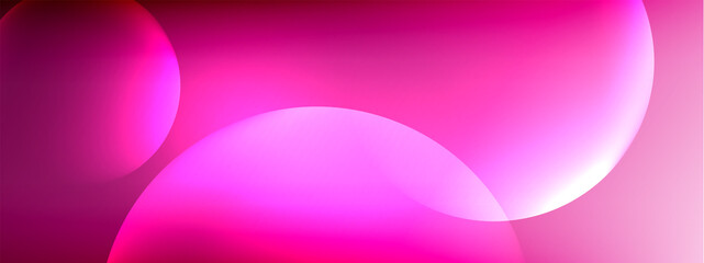 Obraz premium Vector abstract background liquid bubble circles on fluid gradient with shadows and light effects. Shiny design templates for text