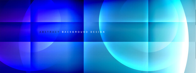Vector abstract background - circle and cross on fluid gradient with shadows and light effects. Techno or business shiny design templates for text