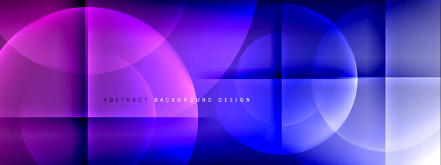 Vector abstract background - circle and cross on fluid gradient with shadows and light effects. Techno or business shiny design templates for text