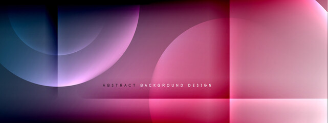 Vector abstract background - circle and cross on fluid gradient with shadows and light effects. Techno or business shiny design templates for text