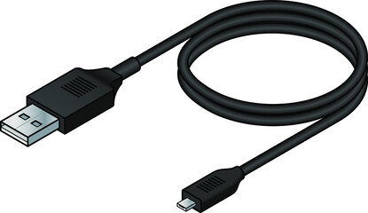 A USB (universal serial bus) cable. USB 2.0 type A to micro A.