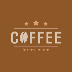 A minimalist logo for a coffee shop, restaurant or cafe. Emblems, badges, stickers, banners. Coffee design elements.