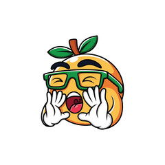 Cartoon Orange Expression was Screaming