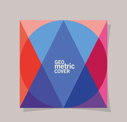 geometric vintage cover and multicolored frame design, shape and figure theme Vector illustration