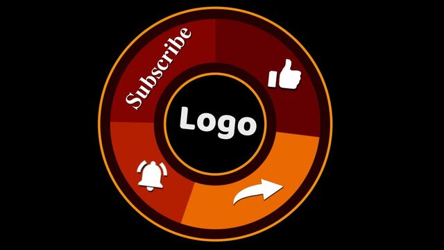 Animation of a Subscribe and Likes and Notification Button of social media icon and hot flame tone