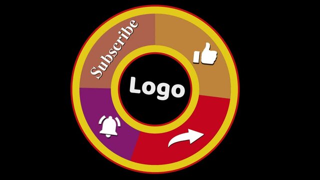 Animation of a Subscribe and Likes and Notification Button of social media icon and sunset tone