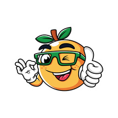 Orange with Thumbs Up Cartoon