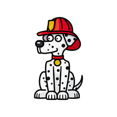 Firehouse Dalmatian dog cartoon character isolated vector illustration for Pet Fire Safety Day on July 15