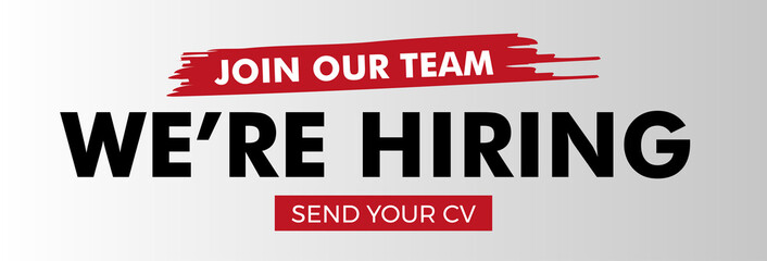 Loudspeaker with text 'we're hiring' on Quick Tips badge. Business concept for new ideas creativity and innovative solution. File has clipping path. Eps 10