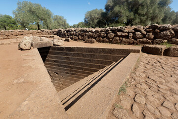 Ancient sacred well of Santa Cristina near Paulilatino, Oristano, Sardinia, Italy. 