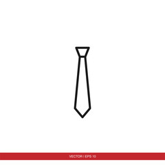 Necktie icon, fashion dress code symbol