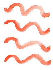 orange curve lines watercolor hand drawn background abstract pieces