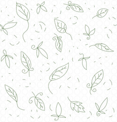 seamless pattern with simple leaves